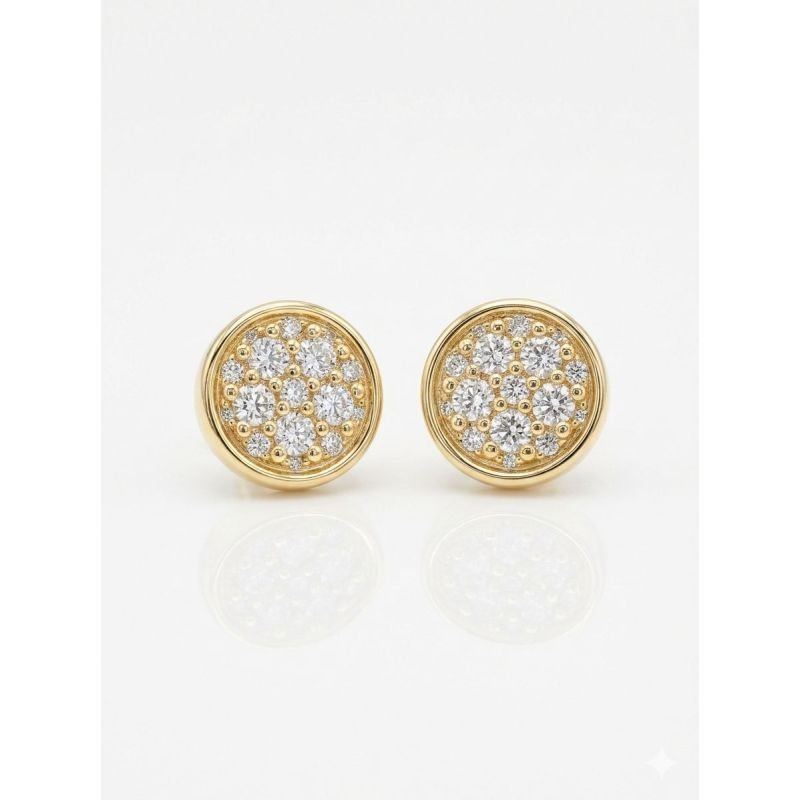 Brinco Botão Cravejado