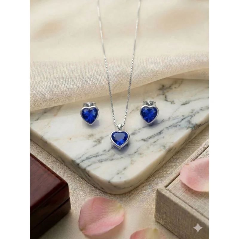 Conjunto Coração prata 925