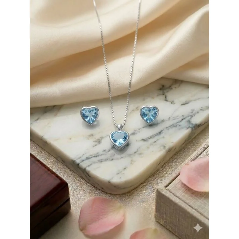 Conjunto Coração prata 925