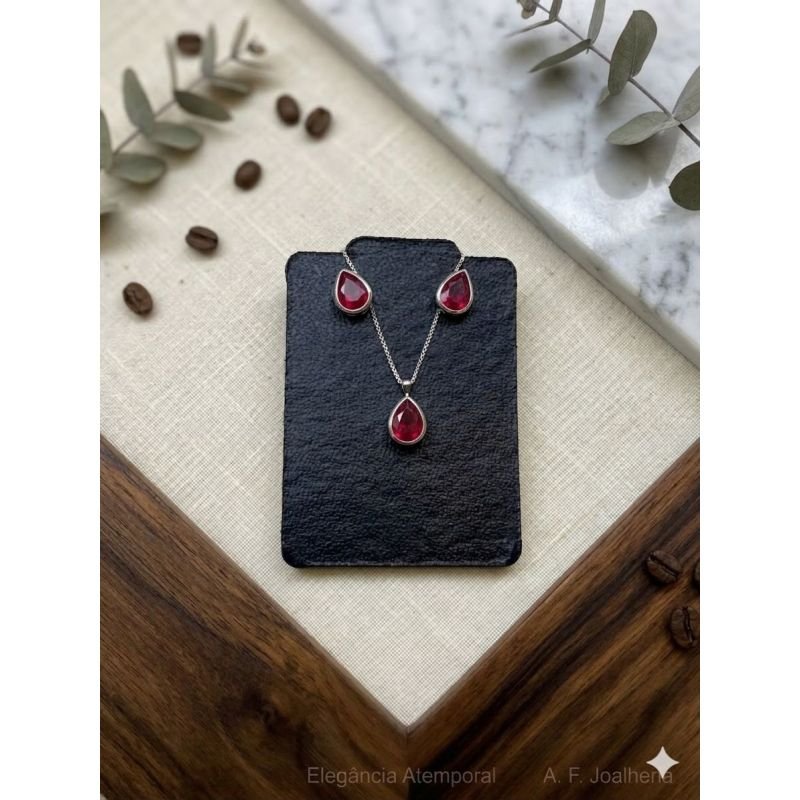 Conjunto Gota prata 925